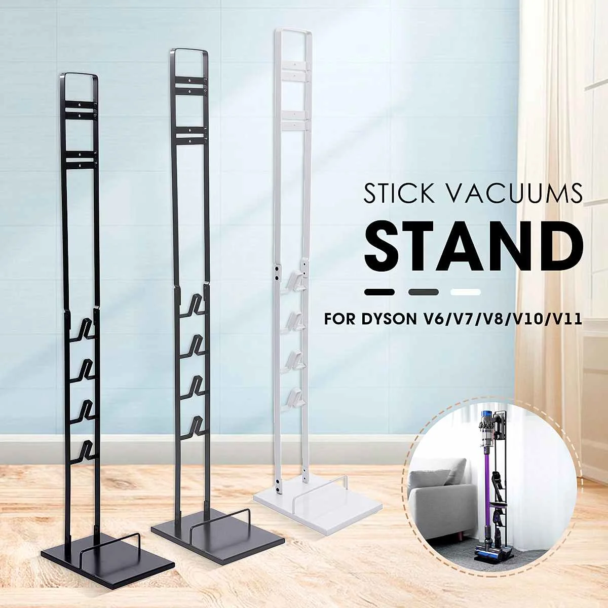 

Vacuum Cleaner Freestanding Storage Holder Rack Base Stand Bracket Home Organizer For V6 V7 V8 V10 Cordless Vacuum Cleaner