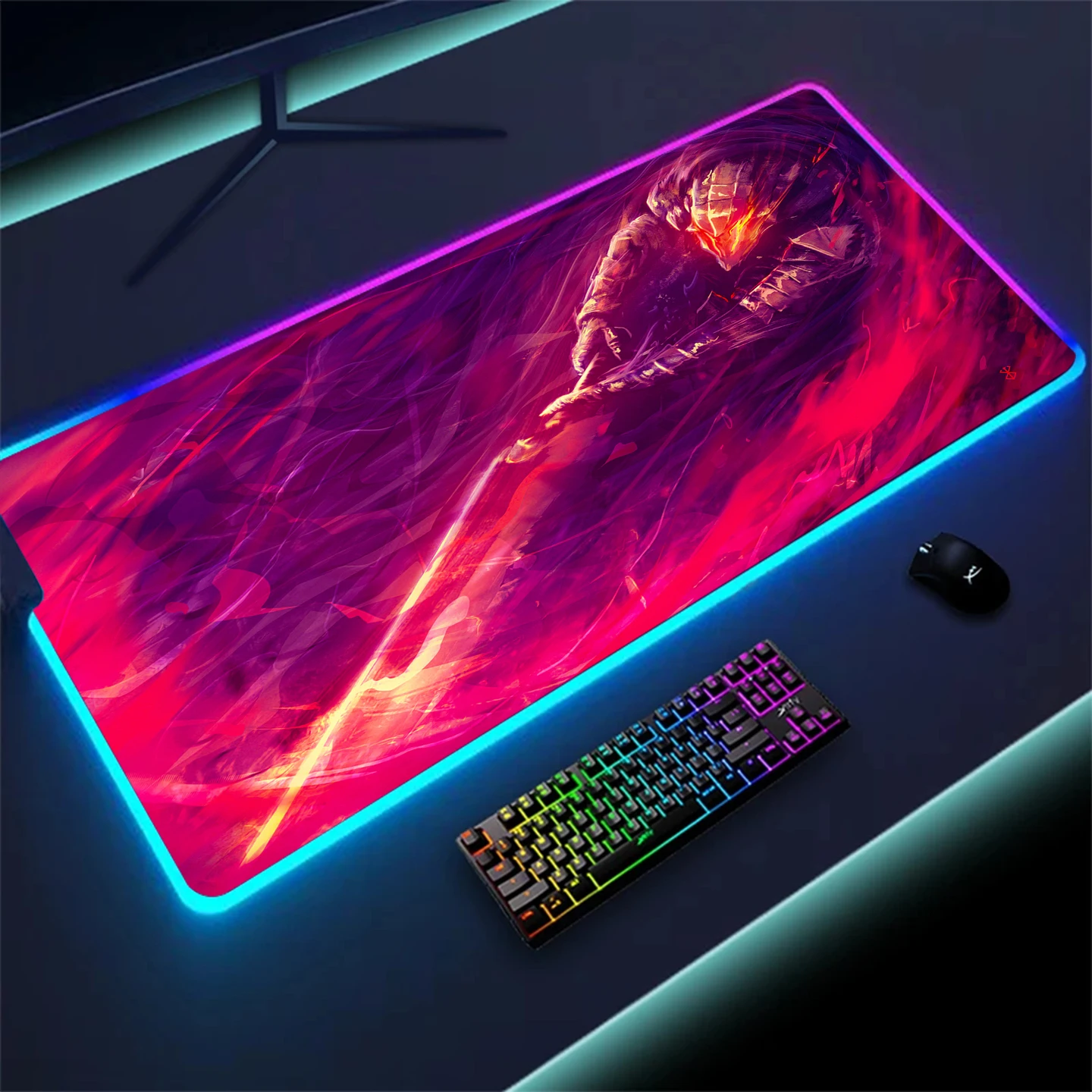 

XXL RGB Mouse Pad Berserk Computer Gamer Mousepad 600x350 Large Gaming Rubber 7 Colors LED Mouse Mat PC Laptop Keyboard Desk Mat