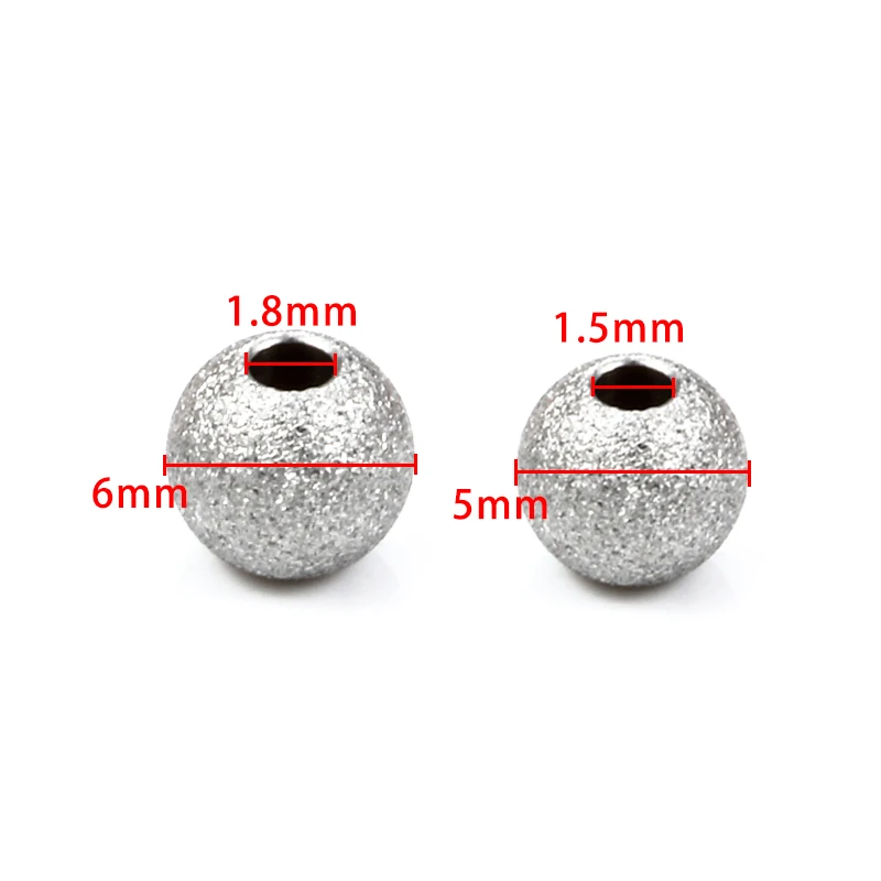 20pcs/Lot Fashion Frosted String Loose Beads For Jewerly Making StainlessSteel DIY Women Men Necklace Bracelet Spacer Accessorie