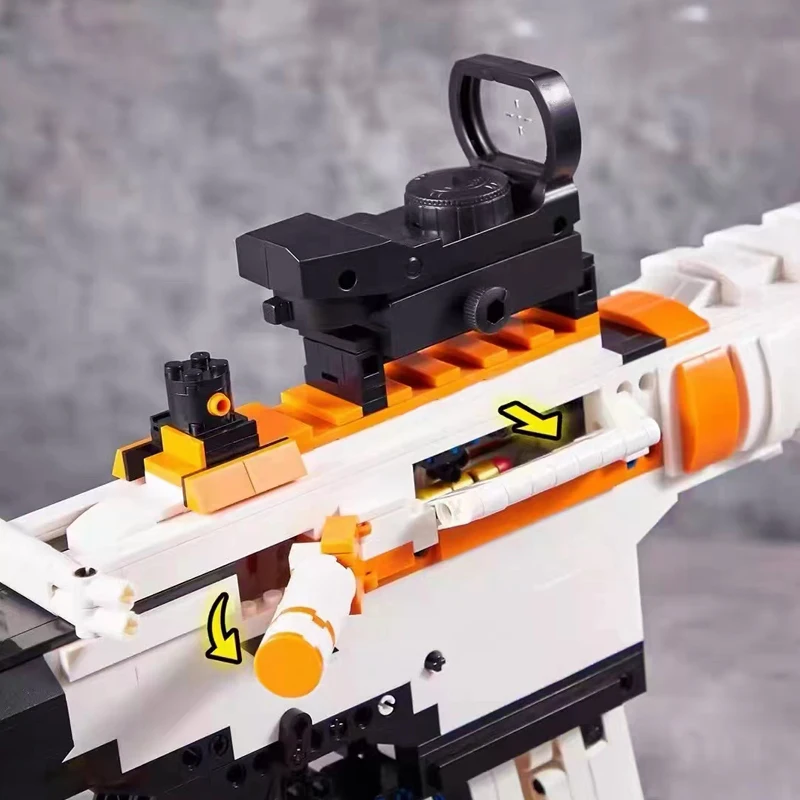 Модель стрелкового оружия M4A1 Карбин резиновой стрелкой для строительства, военного городка, технического запуска кирпича, игрушка оружие Солдат Второй мировой войны для мальчиков.