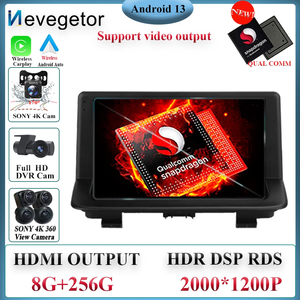 Автомобильный мультимедийный проигрыватель Qualcomm snapdragon Android для Audi Q3 MMI 2G 3G 2011 - 2018 Carplay мультимедийный проигрыватель IPS QLED видеоплеер навигация GPS