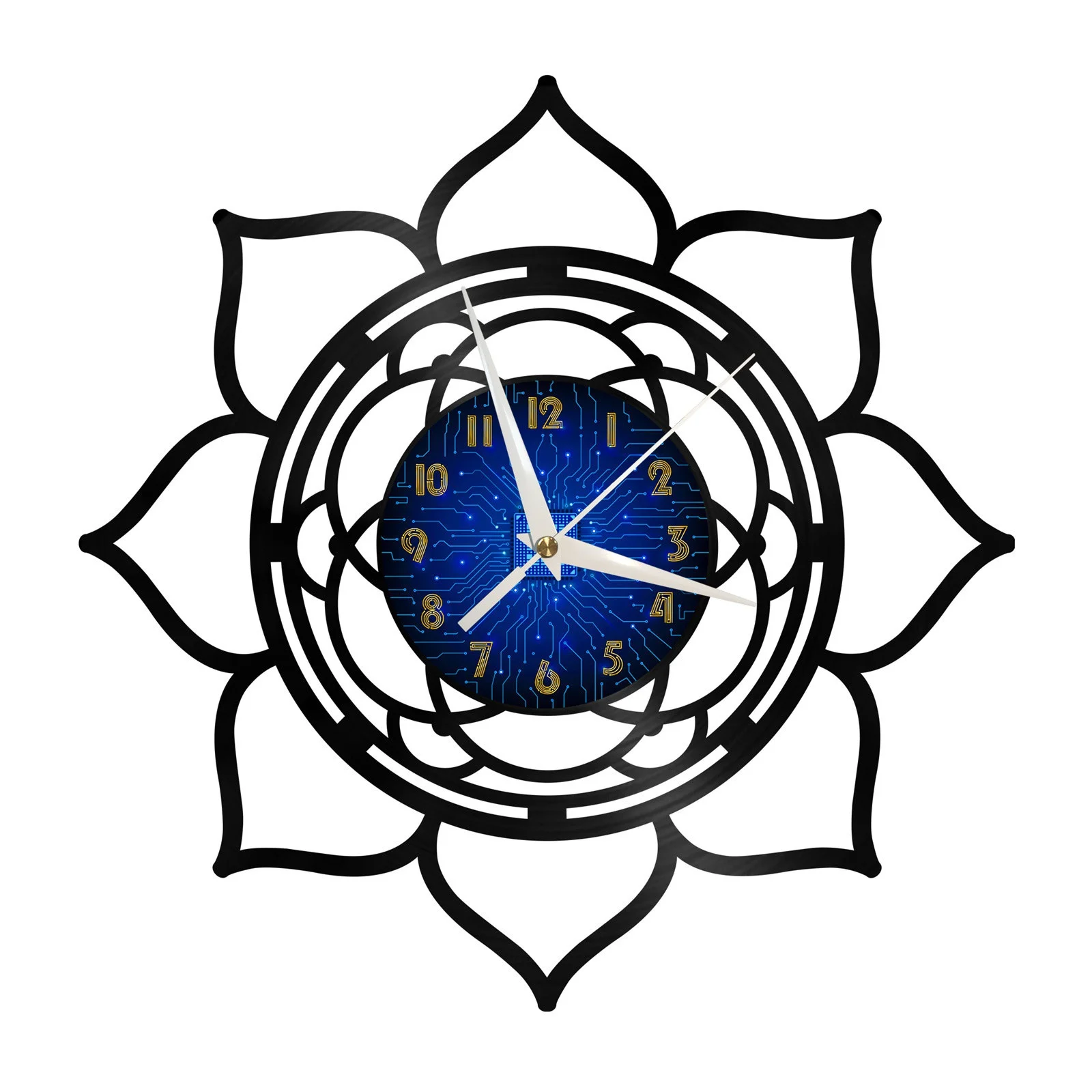 

Mandala line flower Vinyl Record Wall Clock for Kitchen Wall Decor Wall Art
