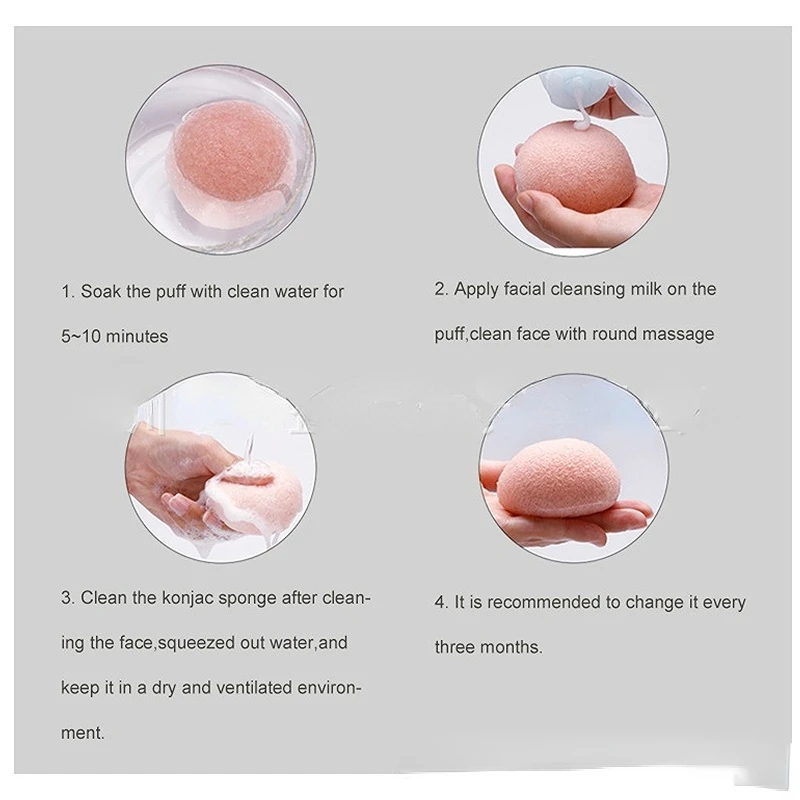 Губка для очищения лица 1 шт. спонж Konjac разных цветов Органический Уход за кожей