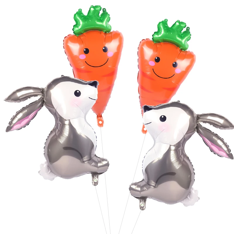 

1pc Large Bunny Carrot Helium Balloons Easter Rabbit Shape Foil Balloons Kids Easter Party Favors Happy Easter Decorations