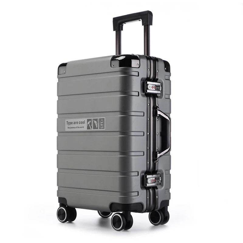 

New aluminum frame suitcase 20/24 inch man universal wheel trolley case women 22 password travel luggage 26 fashion suitcase