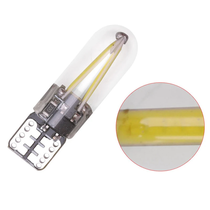 

1Pcs T10 LED COB Filament Bulbs Glass 12v Car Side Marker Light Interior Dome Reading Lamp