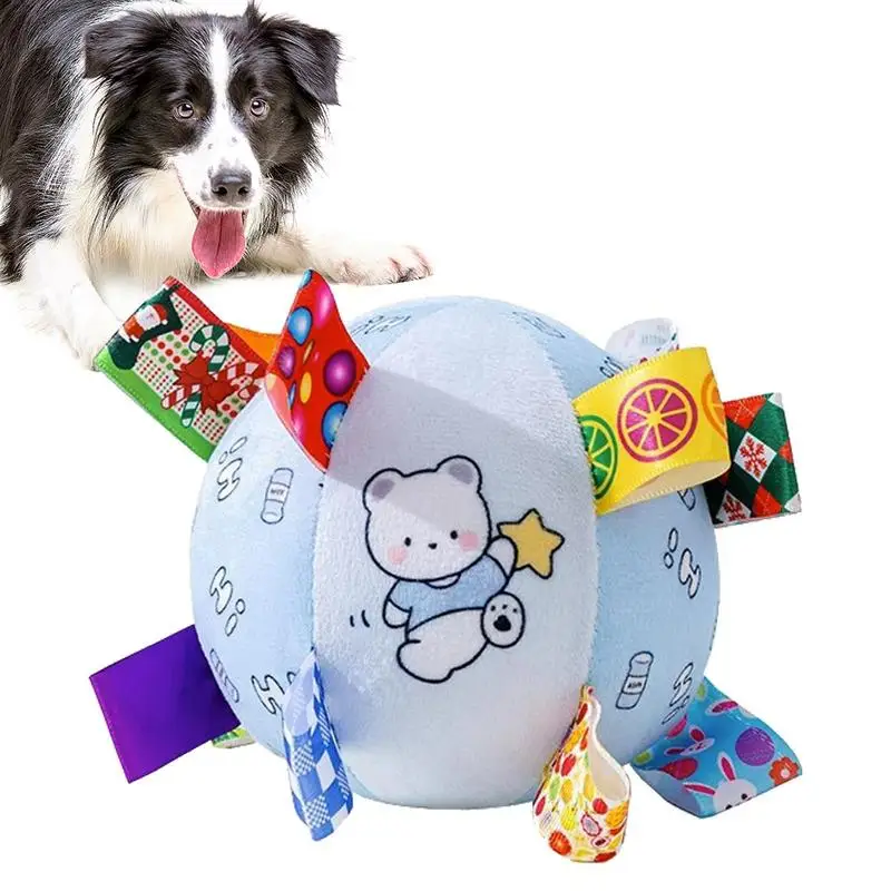 

Dog Squeaky Toys Dog Chew Toy Bite Resistant Cat Soft Plush Vocal Ball Toys Interactive Training Sound Toy For Dogs Cats Pets