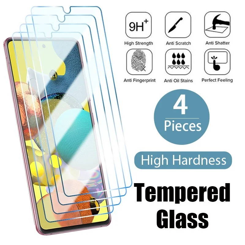 

4 шт., Защитное стекло для Samsung galaxy A51 A52 A71 A72 A21S A32 A22 A12 A70 A50 A40