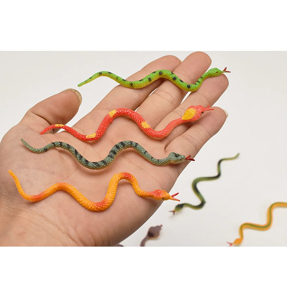 

12 Pcs Fake Snakes Funny Toy PVC Rubber High Simulation Mini Artificial Faux Model