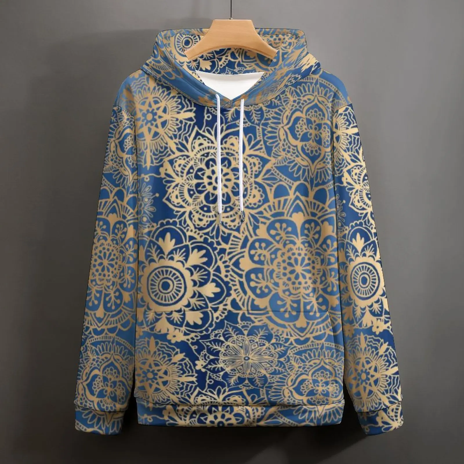 Винтажные свободные толстовки с металлическим принтом толстовка золотым узором