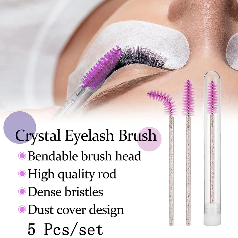 

5Pcs Eyelash Extender Disposable Eyebrow Brush Separate Tube Design New Cute Eyelash Resin Drill Bottom Mascara Stick Applicator