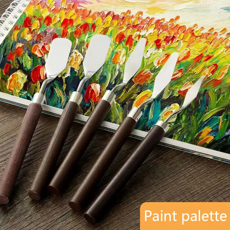 

5 PCS/LOT Spatula Kit Painting Knife Palette Gouache Stainless steel Drawing tool set Art painting supplies Stationery