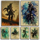 Постер в стиле классических экшн-игр Warframe, винтажная крафт-бумага, высокое качество, художественная живопись, домашний декор, настенные наклейки