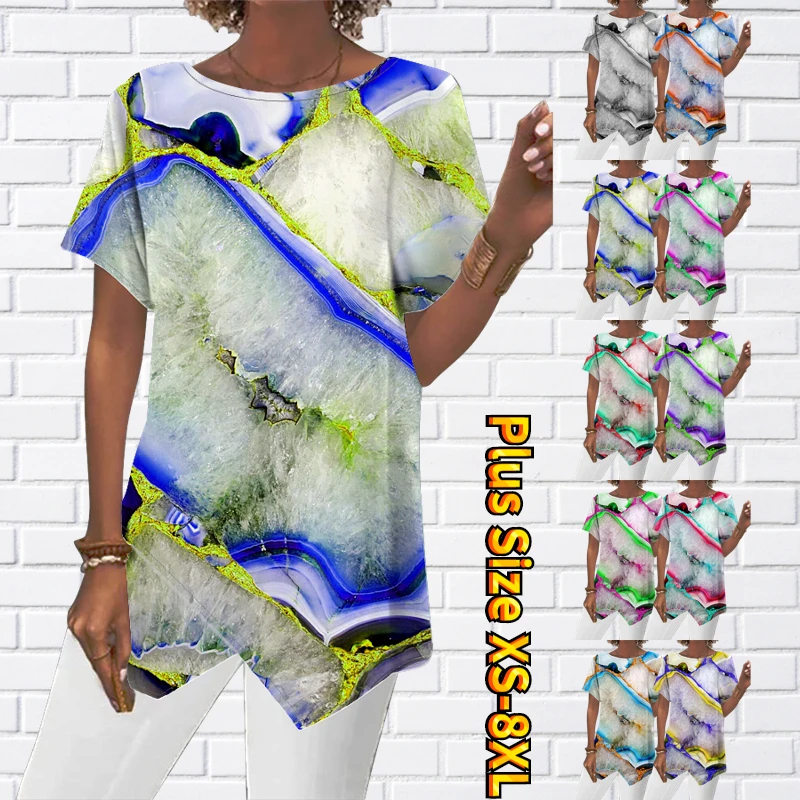 

Женская Повседневная футболка в стиле ретро, модный топ с круглым вырезом, пуловер с винтажным принтом, летняя футболка оверсайз с коротким рукавом, 2023