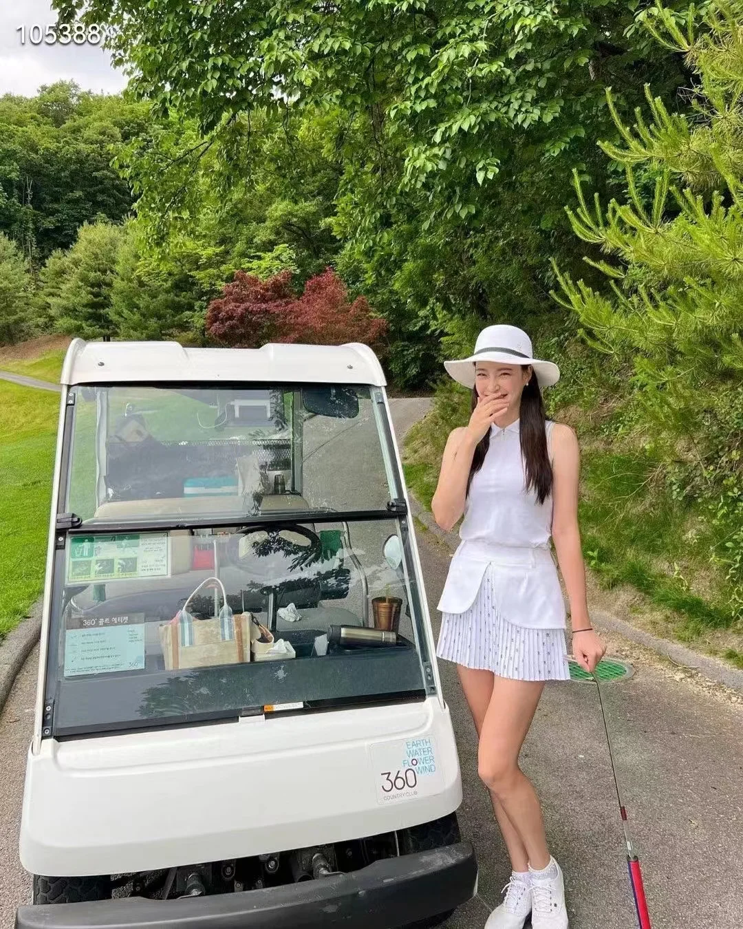 

Golf hakama women's printed elegant pleated mini skirt outdoor sports comfortable women's skirt
