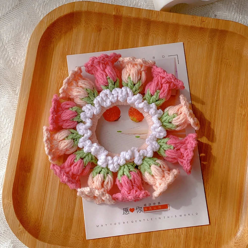 Милые Flores Convallariae вязаные крючком резинки для волос с цветком эластичные ручной