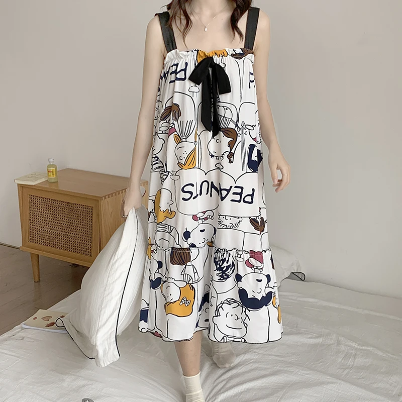 

Женская летняя хлопковая длинная свободная юбка на бретелях с шипами