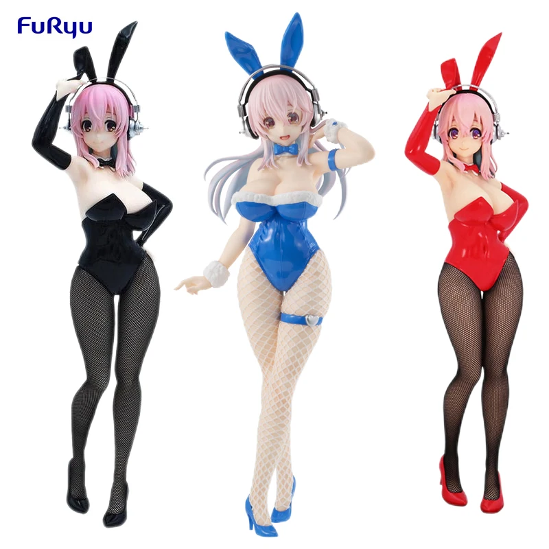 Оригинальные фигурки FuRyu Super Sonico Bunny Girl BiCute Bunny аниме, Коллекционные Подарочные игрушки из ПВХ
