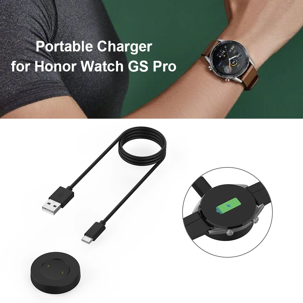 

1M USB Charging Cable Base Charger Adapter Suitable for honor watch GS Pro Adapter Black/White Fast Charging