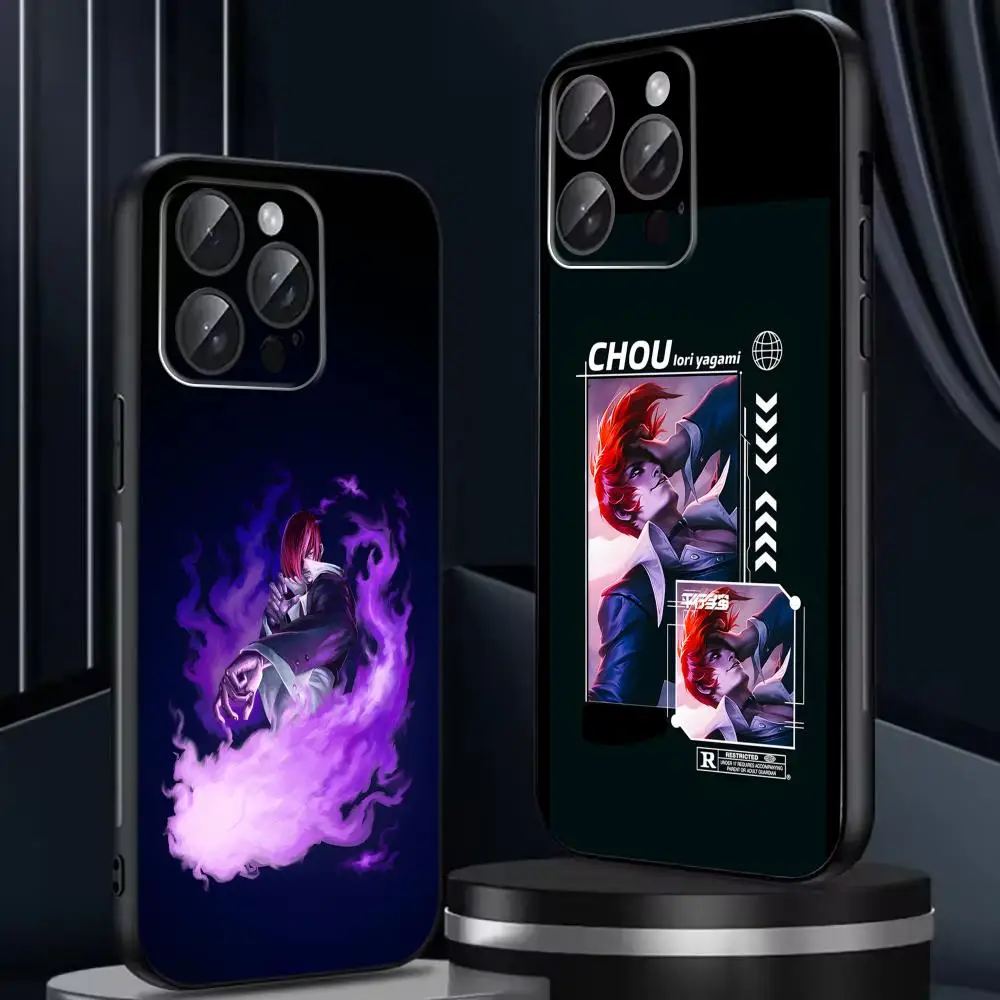 Фото Чехол для телефона Iori Yagami для iPhone 17 16e 15 14 13 12 11 Plus Mini Pro Max, мягкий черный противоударный чехол №3