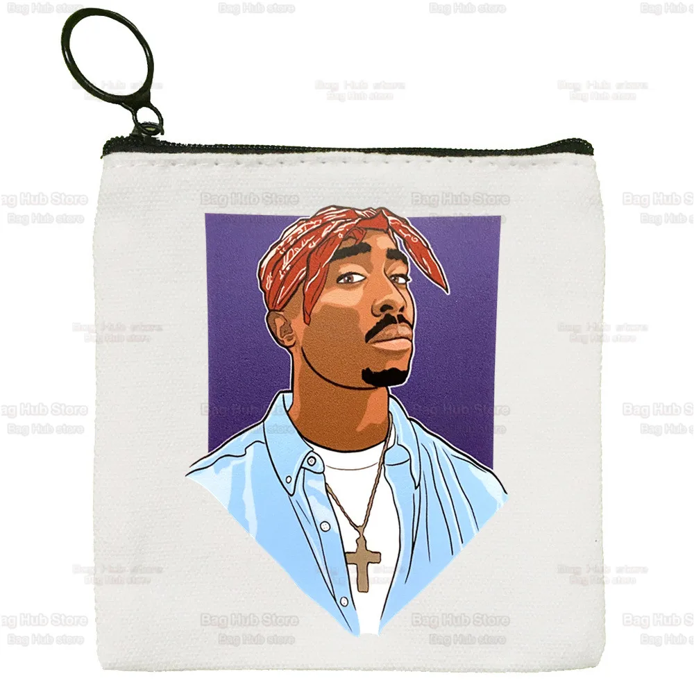 Rapper Tupac 2pac Hip Hop Wallets Coin Pocket Vintage Male Purse Function Boy And Girl Wallet with Card Holders