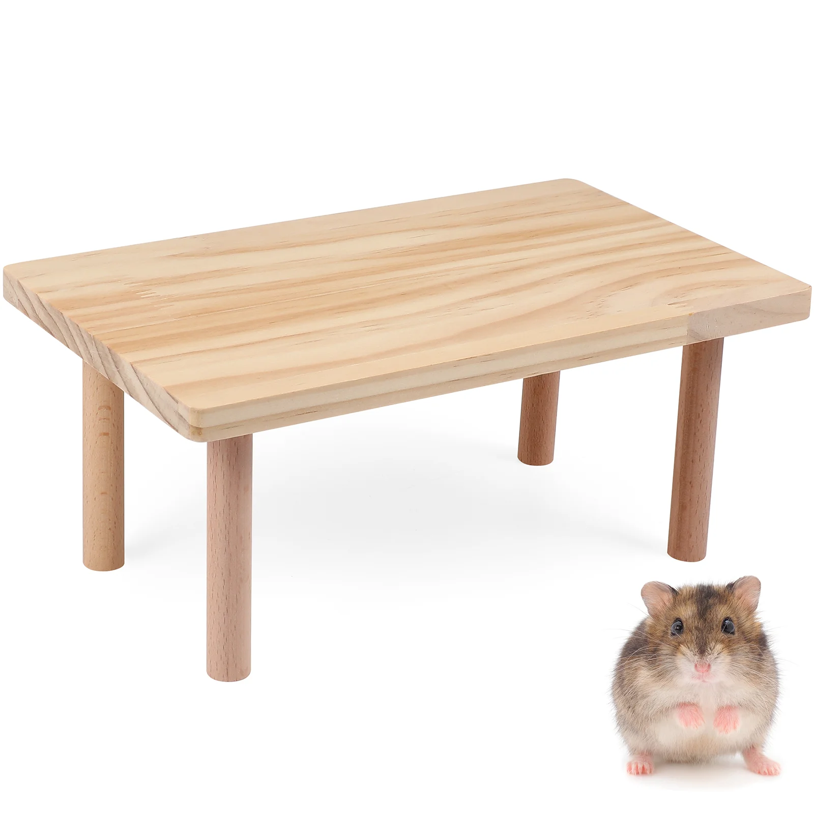 

Hamster Play Wooden Platform Small Pet Playing Stand Putting Food Bowl Water Table Cage Accessory