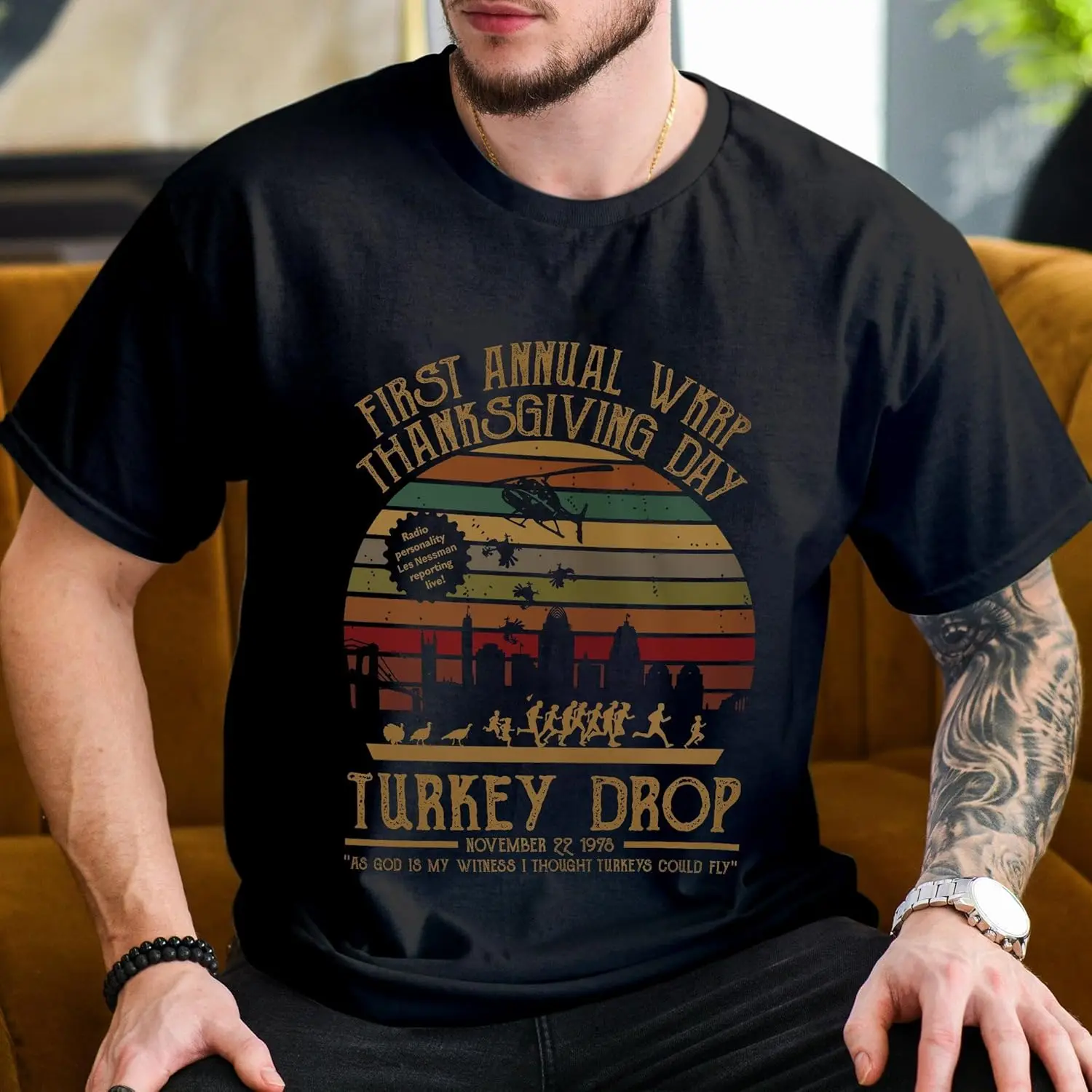 Первая ежегодная футболка WKRP на День Благодарения Турция Türkiyeская одежда Y2k