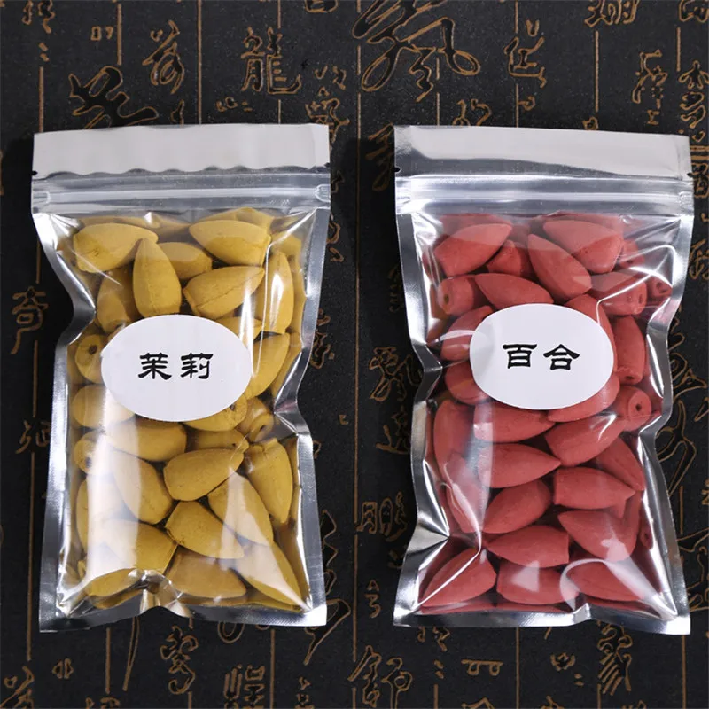 40pcs Natural Reflux Tower Incense Cones For Backflow Accessories Colorful Rose Lemon Sandalwood Tea Agarwood | Дом и сад