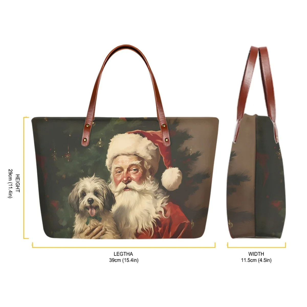Noisydesigns Санта Клаус Ши Tzu собаки печати женщин Топ сумка сумки на плечо кошельки
