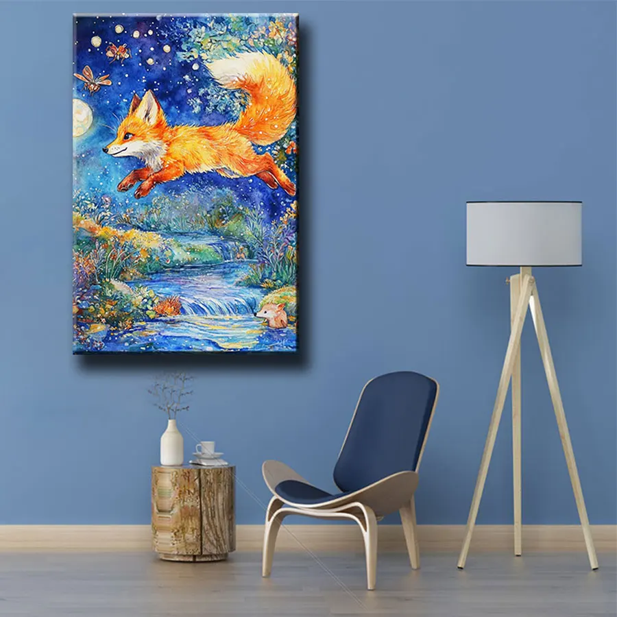 Фото Ever Moment DIY Полный алмазный набор животных 5D украшенный Бегущая лиса Алмазное искусство для домашнего декора ASF3053 №2