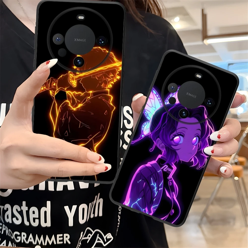 Цветной неоновый чехол для мобильного телефона Demon Slayer Huawei Mate 60 50 40 30 20 10 Pro Plus Lite E 5G