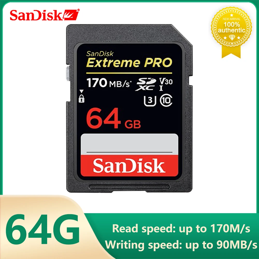 SanDisk Extreme PRO карта памяти SD 64 ГБ 512 128 256 32 U3 4k высокоскоростной Класс 10 170 МБ/с./с V30 для