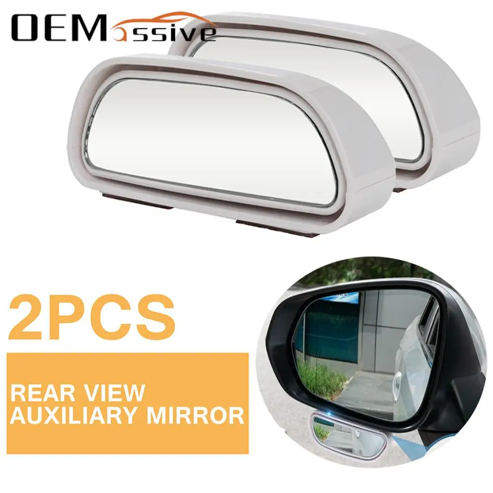 

White Blind Spot Mirror Car Reverse Parking Wide Angle Convex Rear View Mirror 360Degree Stick On Rearview Auxiliary Accessories