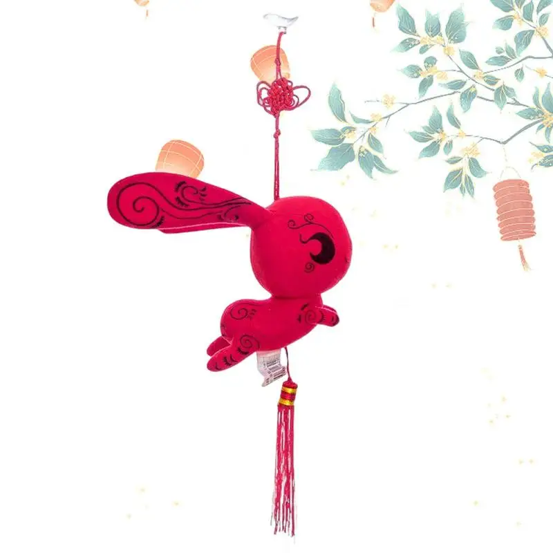 

Chinese New Year Mascot Rabbit Year Of The Rabbit Mascot Plush Hanging Pendants With Sucker Chinese Knot Rabbit Pendant For