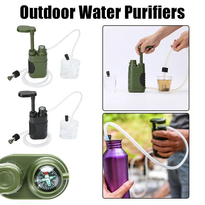 

Outdoor Water Filter Filtration System Portable Camping Water Purifier Emergency Supplies Drinking Water Filtering Survival Tool