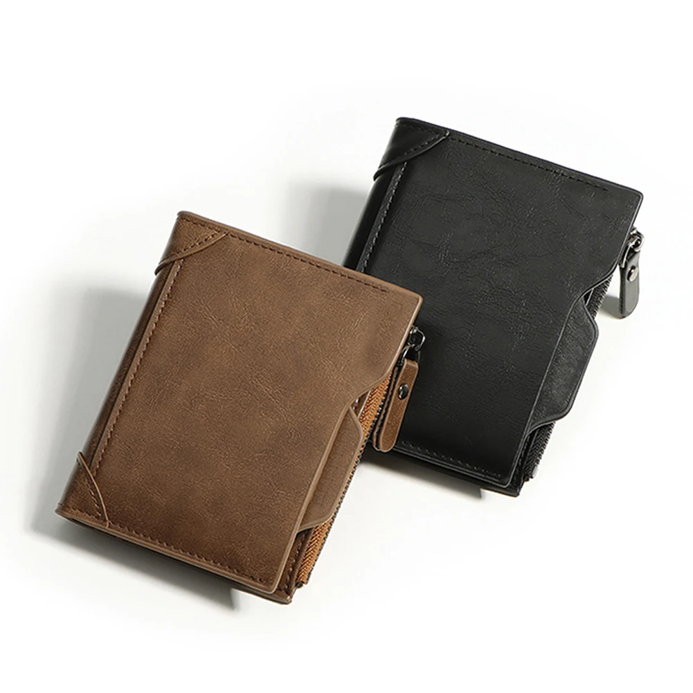 

PU Leather Short Men's Wallet Multipe Card Slot Dating Vintage Tri-fold Card Holder Money Clip Handbags Tarjetero Hombre