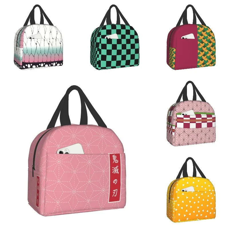 

Anime Demon Slayer Insulated Lunch Bag for Women Kids School Waterproof Thermal Cooler Lunch Tote Box Beach Camping Travel