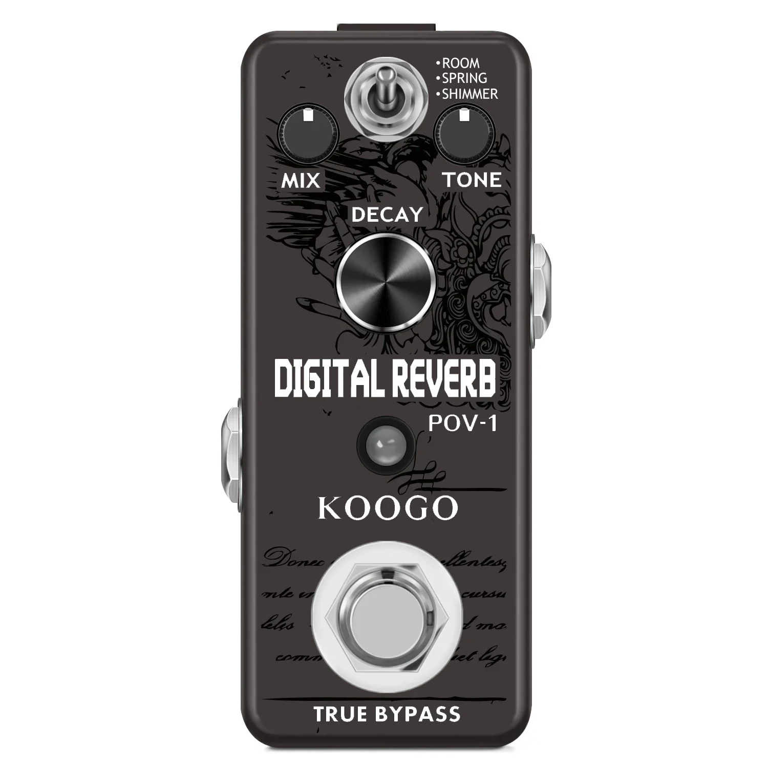 Педаль Реверберации Koogo Для Электрогитары И Бас-гитары — Цифровой Эффект Ocean Verb С