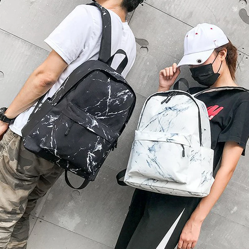 

Women Canvas Backpack for Teenagers Girls Large Capacity Bags Marbling Backpacks Female Rucksack School Bag