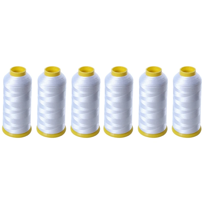 

Stronger 5000M Cones Bobbin Thread Filament Polyester For Embroidery Machine 6 Pack(White)
