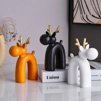 nordic living room desktop abstract art elk figurine ornaments modern home decoration accessories creative resin animal statues