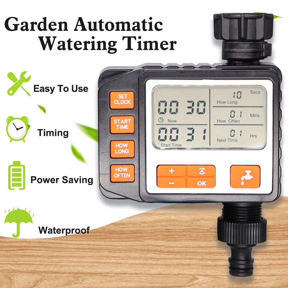 

Watering Timer Garden Drip Irrigation Automatic Programmable Digital Controller Solenoid Valve Home Sprinkler System Water Proof