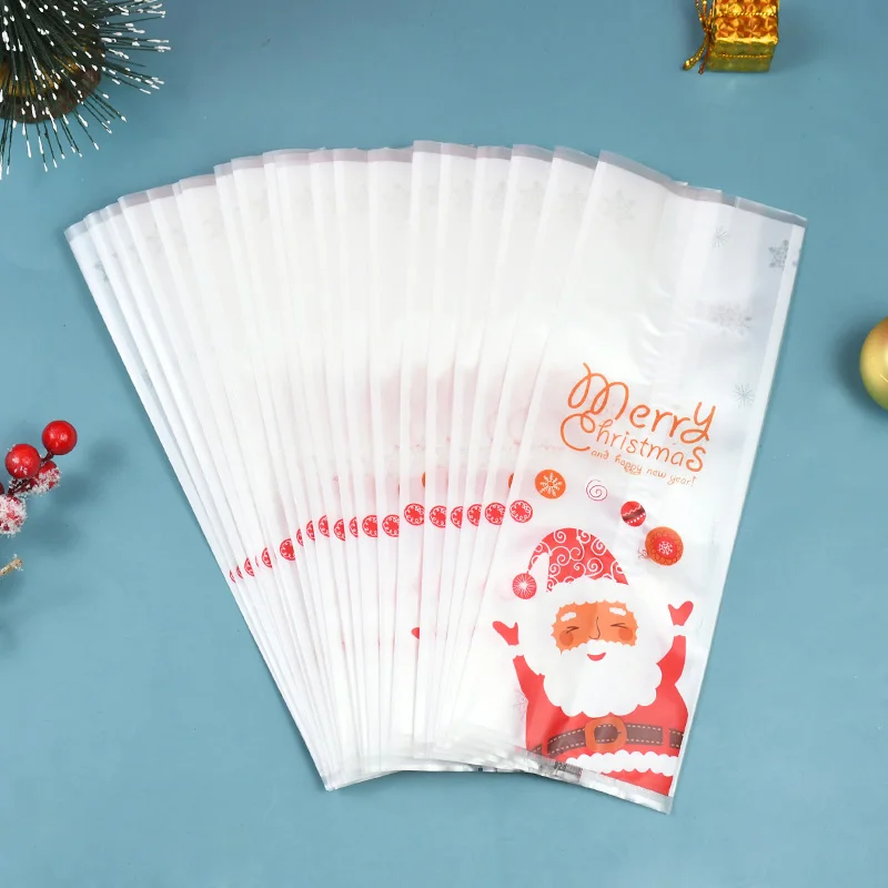 

20Pcs Merry Christmas Santa Claus Candy Bag Cookies Snacks Packaging Bags Kids Gift Xmas Ornaments Christmas Decorations Navidad