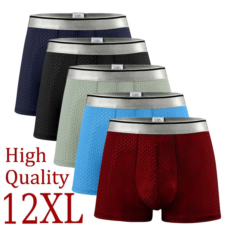 3PCS Mesh Hole 12XL Men Underwear Man Underwear Sexy Boxer Shorts Men Boxer Men Panties Boxers for Men Boxer Homme Man Boxer new