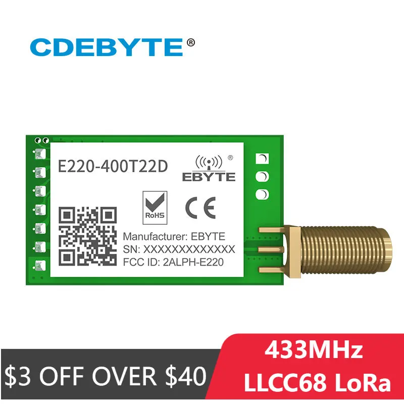 433 МГц, LLCC68 LoRa, 470 МГц, беспроводной модуль, 22 дБм, большой радиус действия, 5 км, стандартная фотография, ресивер трансмиттера RSSI SEMTECH