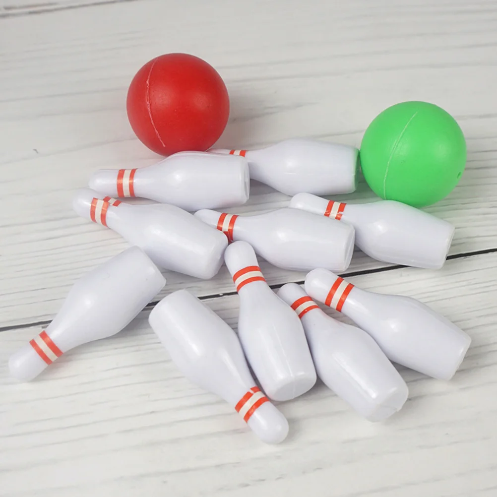 Miniature Model Bowling Playset Miniatures Decor Tabletop Sports Novelty Desk Mini Travel Bowling Ball