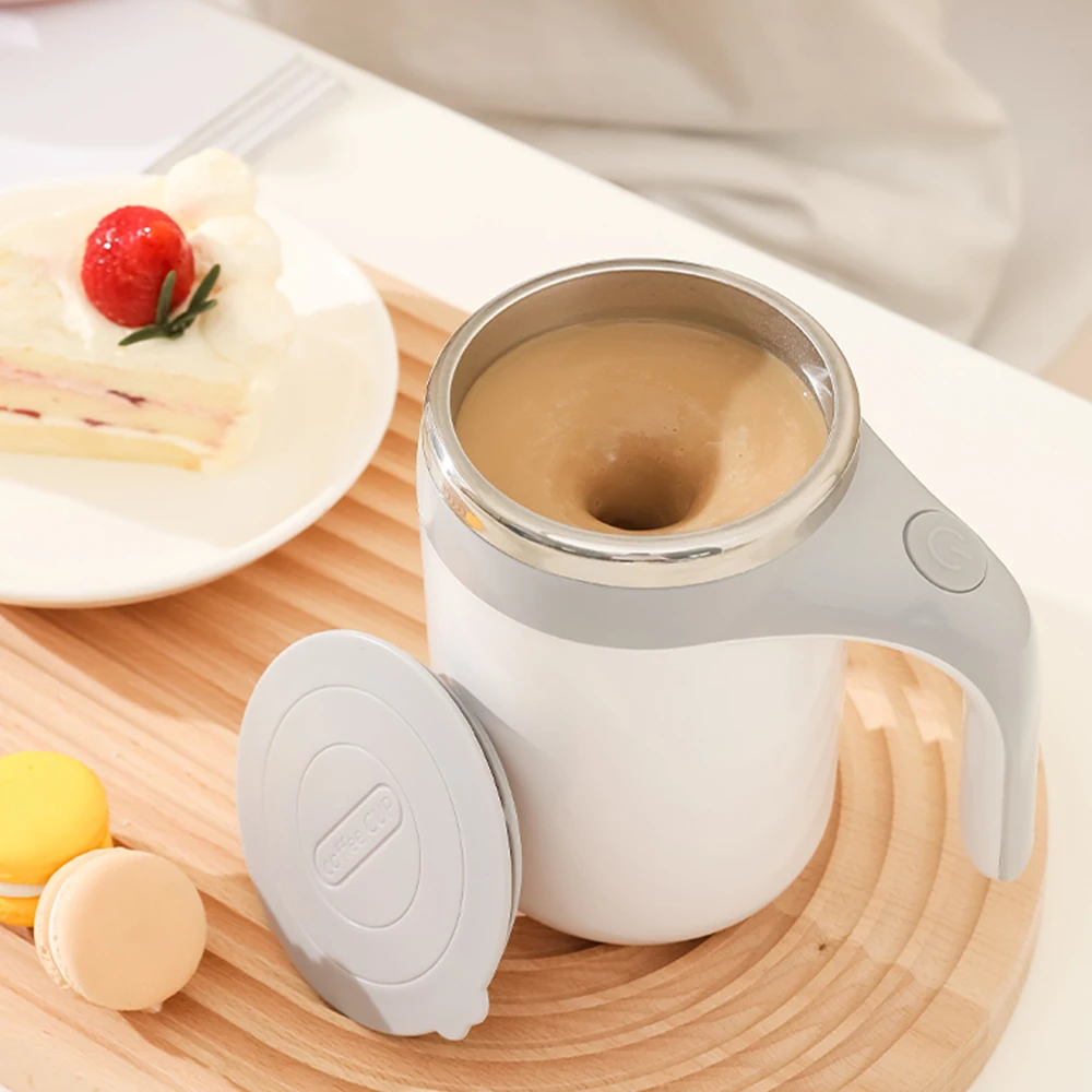

New Mark Cup Coffee Milk Mixing Cup Stainless Steel Magnetic Rotating Blender Lazy Smart Mixer Auto Stirring Cup Warmer Bottle
