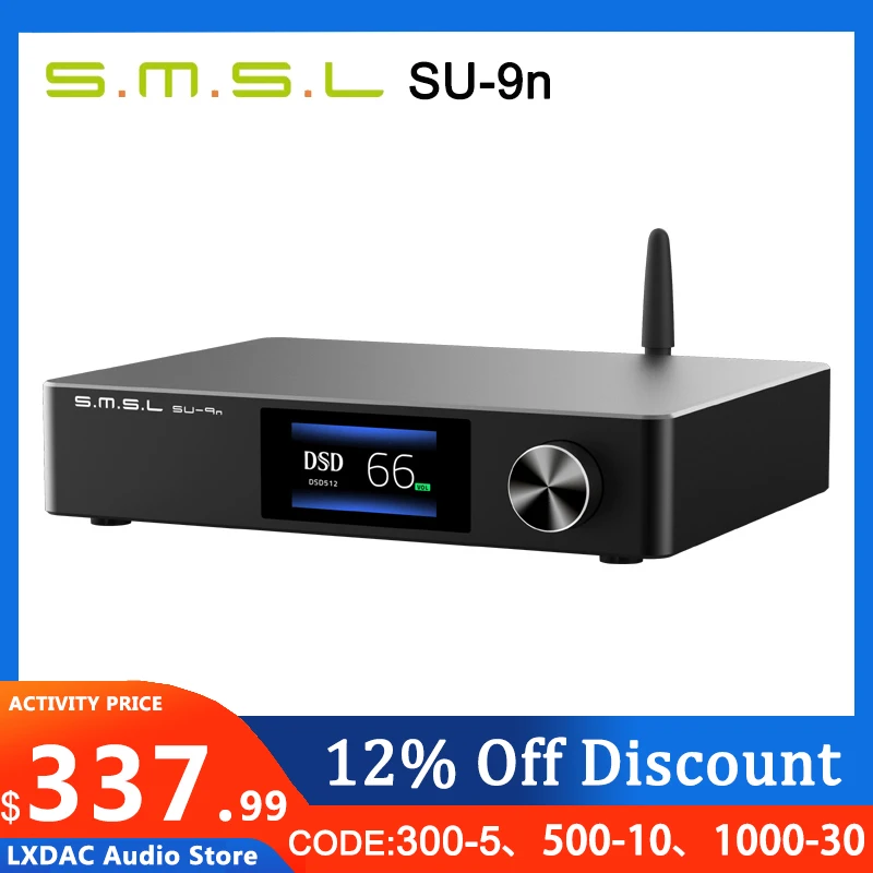 

SMSL SU-9n ES9038PRO DAC Bluetooth 5.0 DSD512 PCM768kHz/32Bit with Remote Control SU9N Hi-Res Decoder