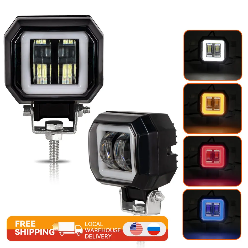 

1/2 шт., 3 дюйма, 40 Вт, водонепроницаемая круглая фотовспышка, 12 В, 24 В, 6500K, белая версия для мотоцикла, внедорожника, фотовспышка