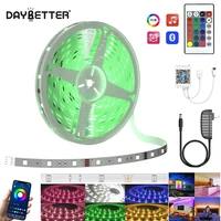 daybetter bluetooth music 5050 led strip light flexible ribbon 6m rgb led lights tape diode dc12v lights for room home party